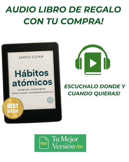 4x1 Cambio 180º | Ebook Hábitos Atómicos +AudioLibro + Excel para Control de Hábitos + Resumen